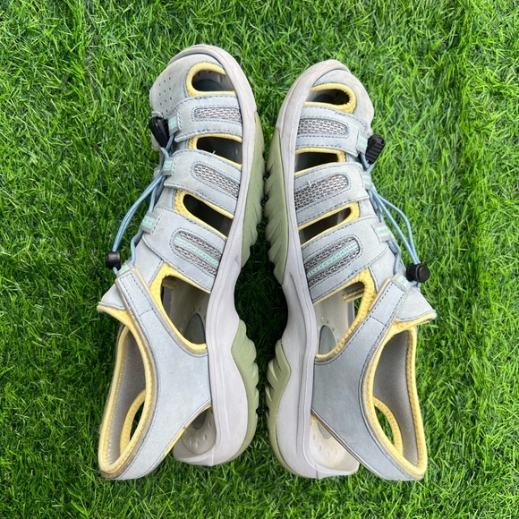 Privo Sandals Hiking Shoes Leather Upper 11 US Men’s Gray Yellow Outdoor - Picture 3 of 11